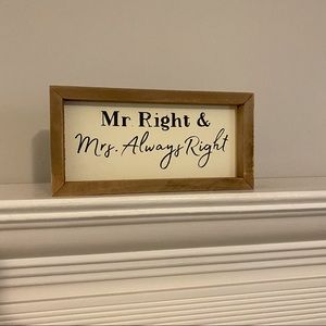 3 for 16 / Mr right Mrs always right funny wood sign for newlyweds!